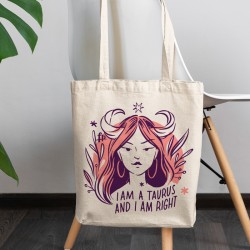 Γυναικεία Σκίτσα Ζώδια - Ταύρος (Τσάντα  Αγοράς)